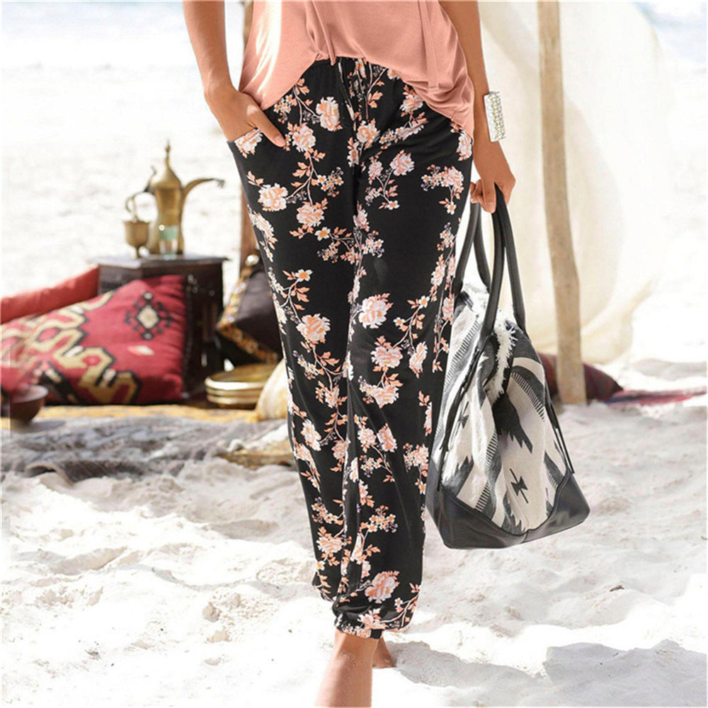Women's Pants – Relaxed Fit – Soft Knit – Slim Leg – Elastic Waist