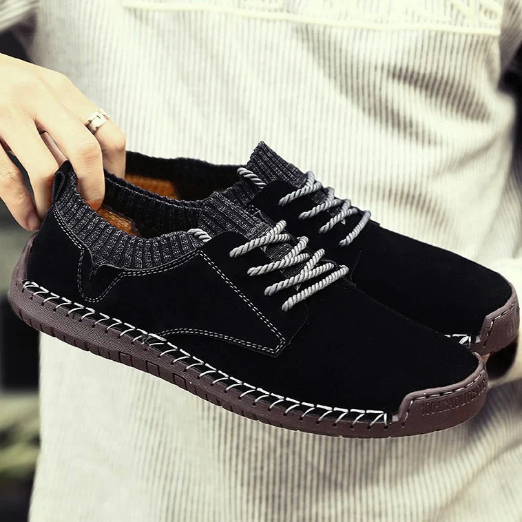 Arthur Standard Fit Sneakers | Lace-Up Moc-Toe Stitching Sneakers