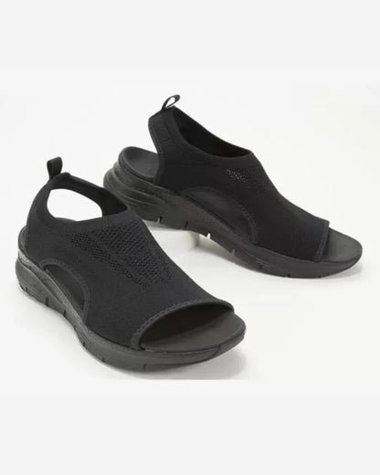 Women's Sports Sandals - Breathable Knit - Shock-Absorbing Sole - Slip-on Comfort