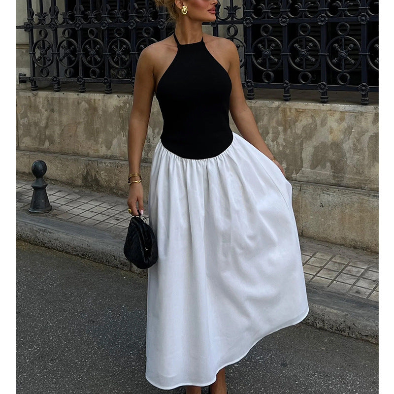 Dress for Women – Halterneck Long Model – Fitted Bodice – Light, Airy Skirt