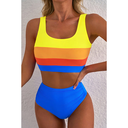 Women's Bikini Set – Sporty Top with Support – High Waist – Quick-Drying Breathable Fabric