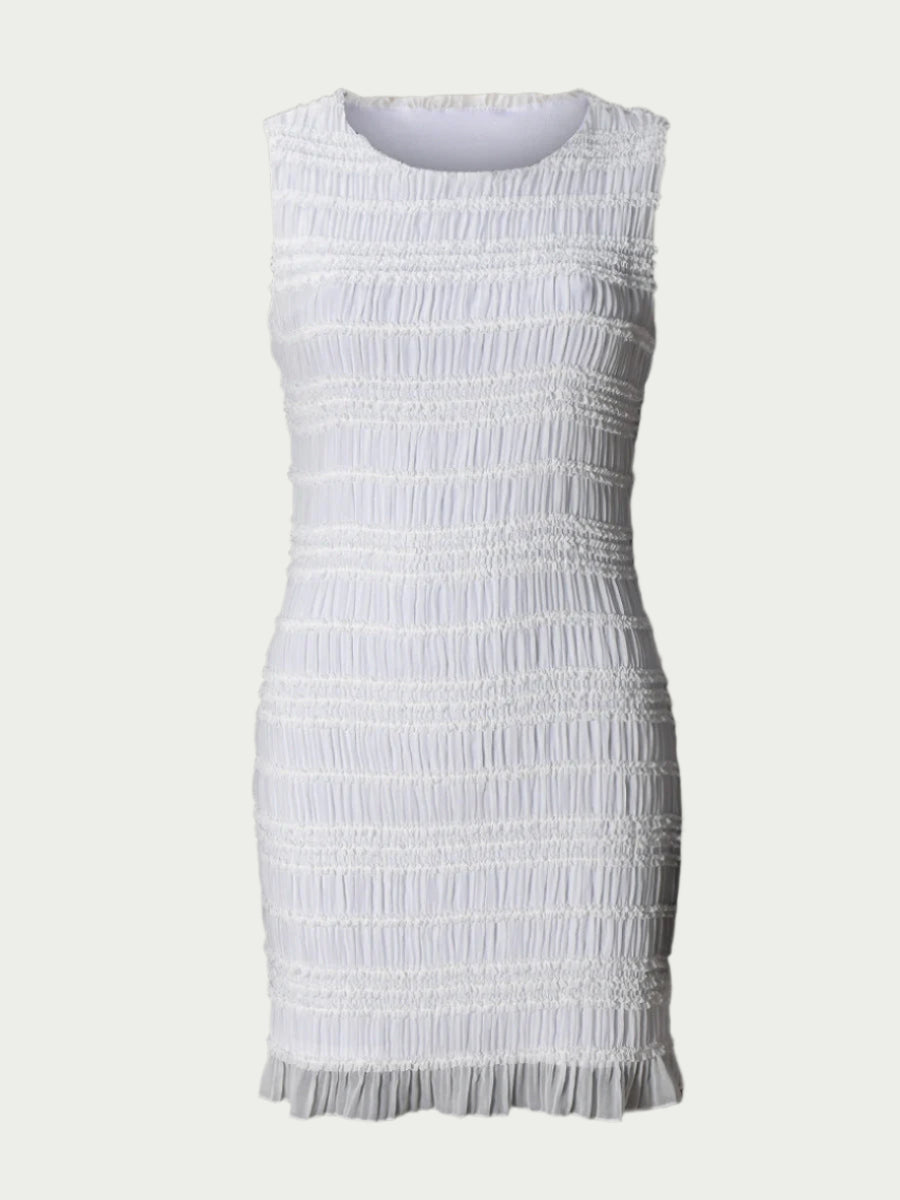 Women's Mini Dress – Slim Fit – Sleeveless – Light Sheer Fabric – Cut-Out Design