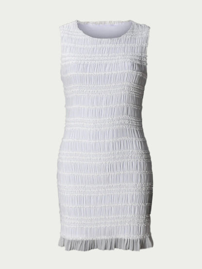 Women's Mini Dress – Slim Fit – Sleeveless – Light Sheer Fabric – Cut-Out Design