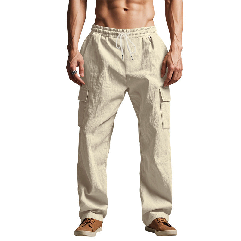 Men's Cargo Pants – Relaxed Fit – Breathable Cotton Blend – Elastic Waist