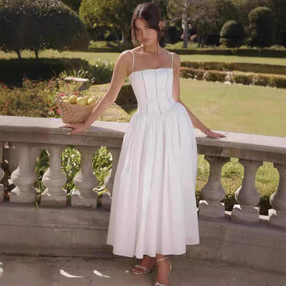 Dress for Women – Midi Length – Slim Fit Top – Ruffle Skirt – Light and Breathable