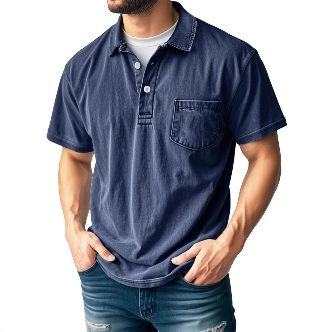 Men's Polo Shirt – Relaxed Fit – Short-Sleeved – Breathable Blend – Chest Pocket