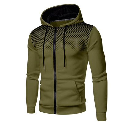 Men's Cardigan Sweater – Slim Fit – Hood with Drawstring – Soft Knit – Zipper Front