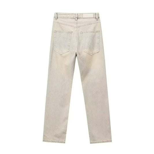 Men's Jeans – Slim Fit – Straight Legs – Distressed Denim – Streetwear Style