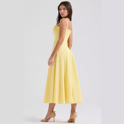 Dress for Women – Midi Length – Slim Fit – Corset Bodice – Breathable Material