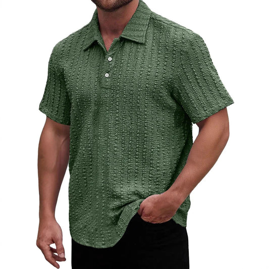 Men's Polo Shirt – Regular Fit – Textured Knit – Short Sleeve Breathable Design