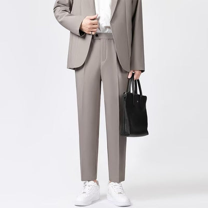 Herrebukser – Slank Pasform – Ankel Længde – Skarp Pressefold – Elegant Look