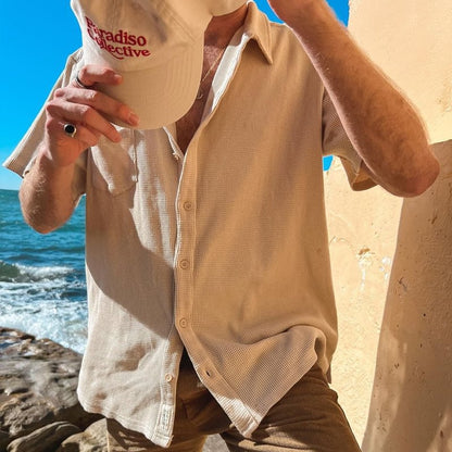 Men's Shirt with Short Sleeves – Relaxed Fit – Breathable Fabric – Button Closure