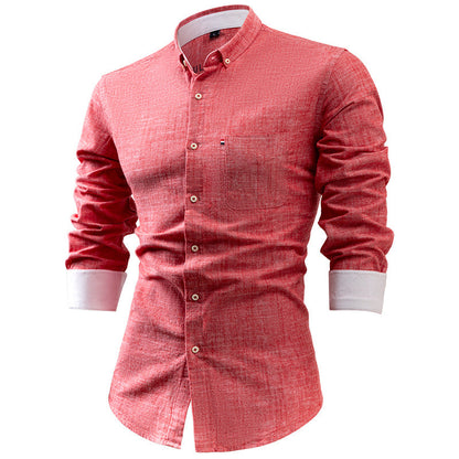 Men's Shirt with Buttons – Slim Fit – Natural Fibers – Long-Sleeved Casual Style