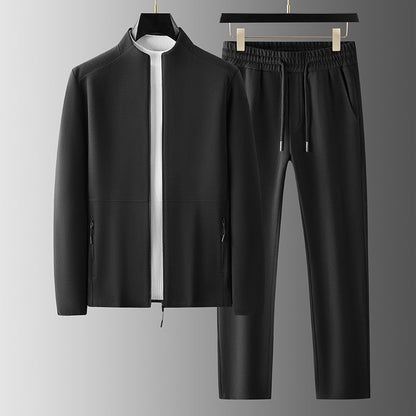 Men's Tracksuit Set – Casual Fit – High Collar – Adjustable Waist – Breathable Design