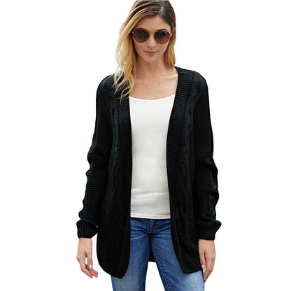 Women's Cardigan – Oversize Fit – Chunky Knit – Cable Knit – Open Front