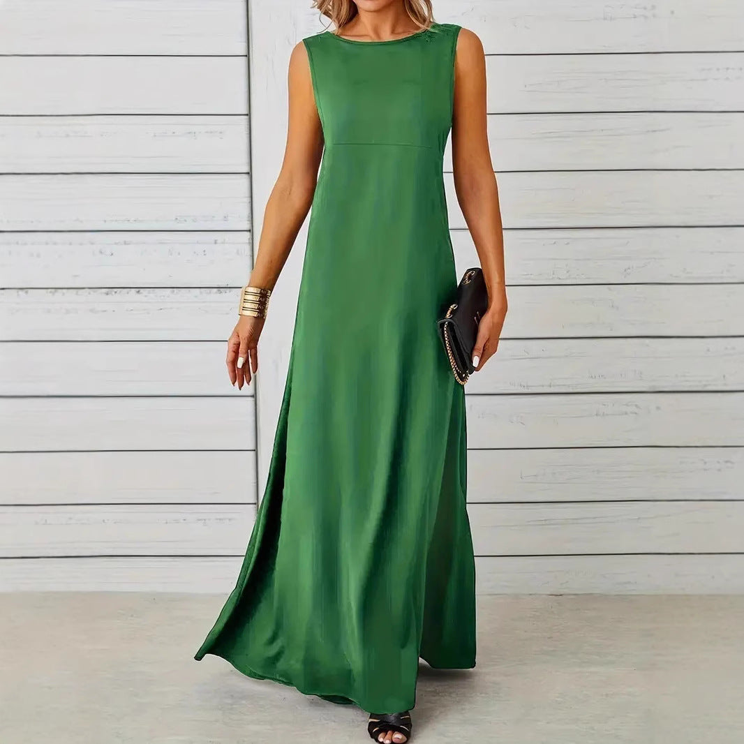 Women's Dress – Sleeveless Midi Length – Relaxed Fit – Soft Breathable Comfort