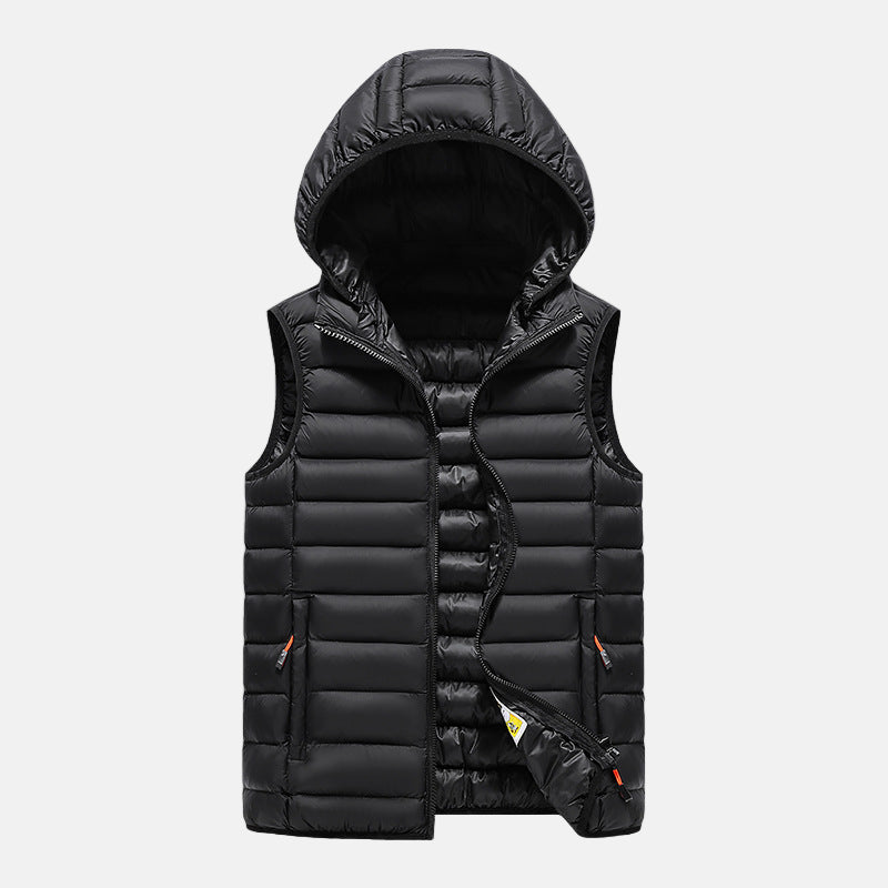 Men's vest - Lightweight padded hooded waistcoat - Autumn winter