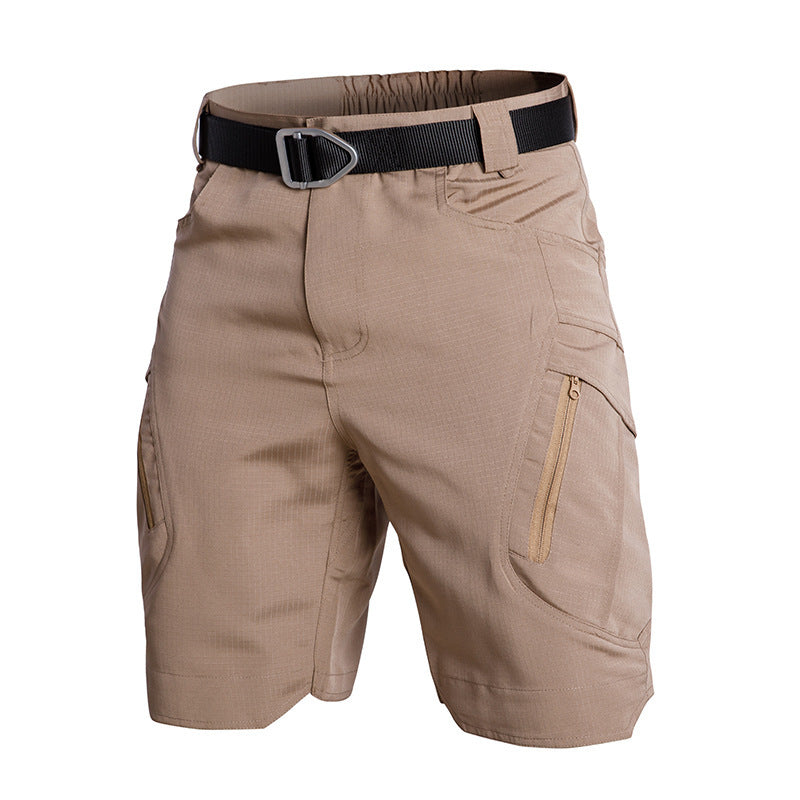 Women's Cargo Shorts – Relaxed Fit – Elastic Waist – Belt – Practical Pockets