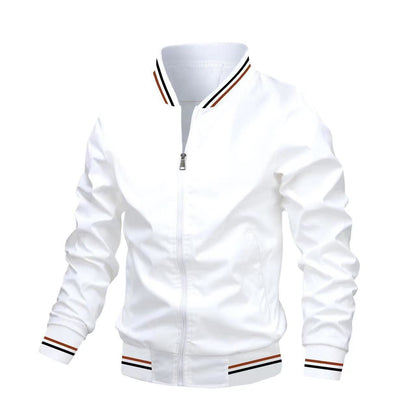 Men's Jacket – Slim Fit – Water-Repellent – Stand Collar – Zipper Closure – Ribbed Edges