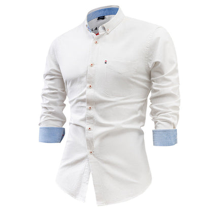 Men's Shirt with Buttons – Slim Fit – Natural Fibers – Long-Sleeved Casual Style