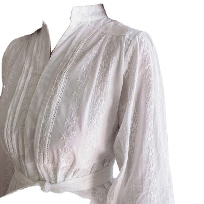 Dress for Women – Mini Cut – Tie at the Waist – Long Balloon Sleeves – Light and Breathable