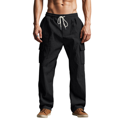 Men's Cargo Pants – Relaxed Fit – Breathable Cotton Blend – Elastic Waist