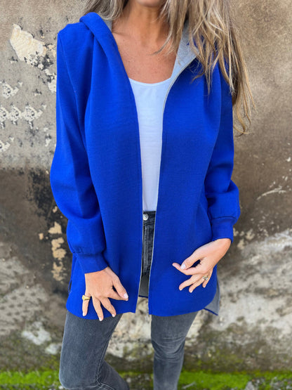 Women's Hoodie – Relaxed Fit – Zipper – Mid-Length with Pockets