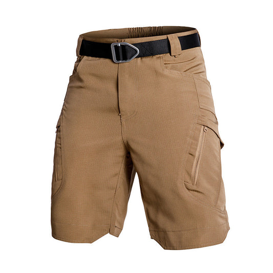 Women's Cargo Shorts – Relaxed Fit – Elastic Waist – Belt – Practical Pockets