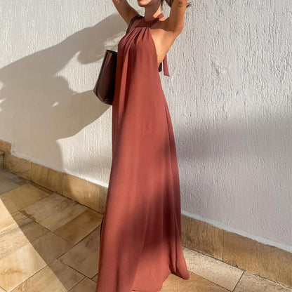 Women's Maxi Dress – Halterneck – Sleeveless – Airy Fit – Soft Breathable Fabric