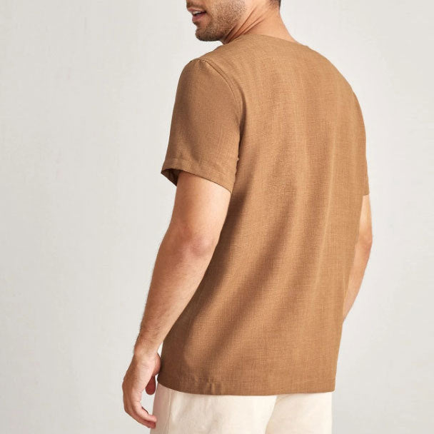 Men's T-shirt – Oversized Fit – V-neck – Short Sleeve – Soft Breathable Quality