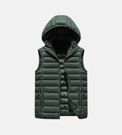 Men's vest - Lightweight padded hooded waistcoat - Autumn winter