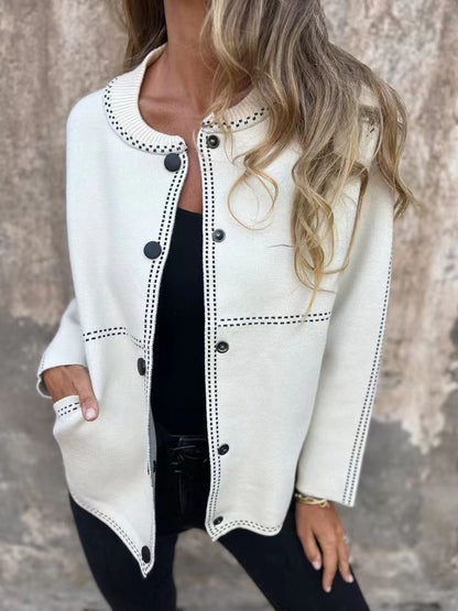 Women's Cardigan – Loose Fit – Soft Knit – Button Closure – Round Neck – Everyday Layering