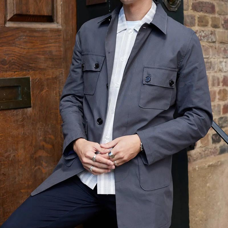 Men's Utility Jacket – Regular Fit – Breathable Cotton Blend – Multiple Pockets