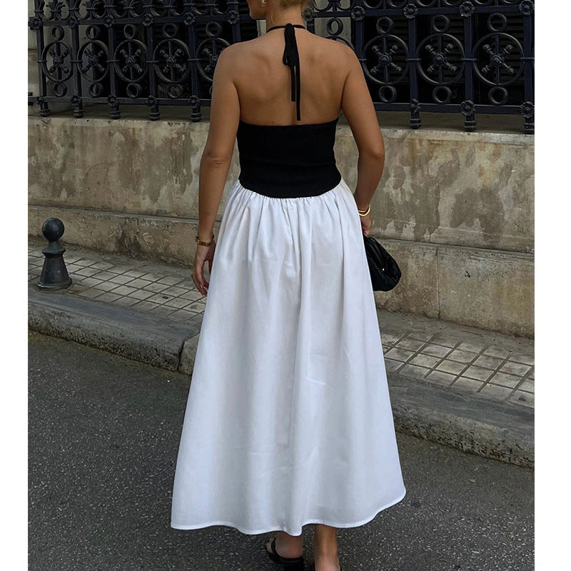 Dress for Women – Halterneck Long Model – Fitted Bodice – Light, Airy Skirt