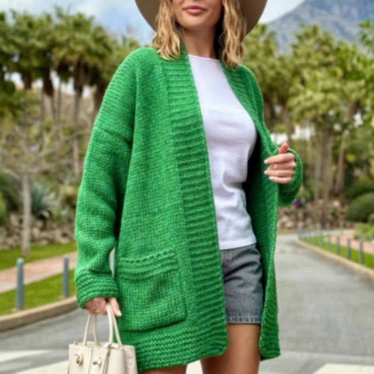 Women's Cardigan – Chunky Knit – Oversized Fit – Open Front – Soft and Warm