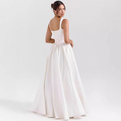 Dress for Women – Maxi Dress – Fitted Waist – Ruffled Skirt – Natural Fibers