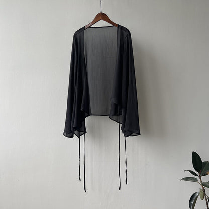 Dame Cardigan – Let og Åndbart – Løs Pasform – Åben Front – Lange Ærmer