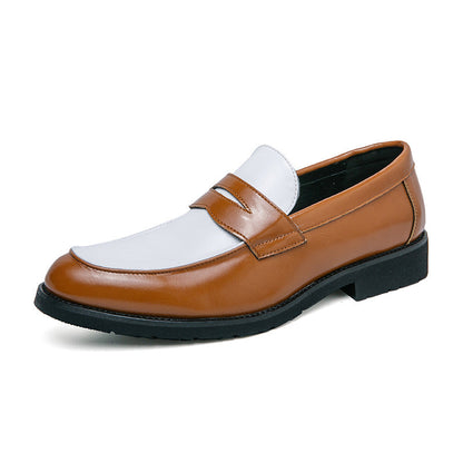 Herre Loafers – Poleret Læder – Slip-On – Tofarvet Design – Gummisål – Formelle og Casual