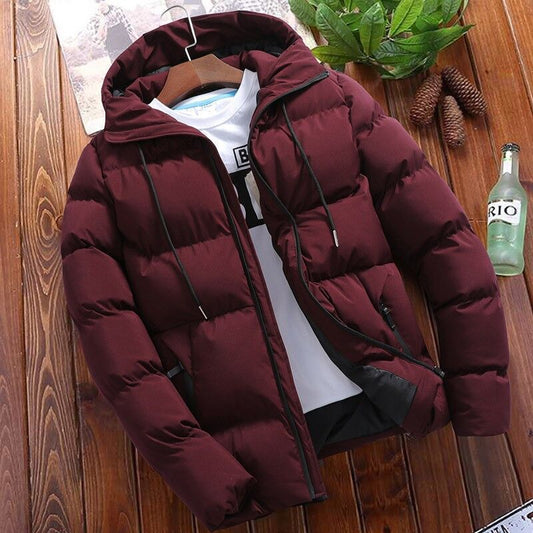 Men’s Jacket - Synthetic Blend - Quilted - Hooded - Relaxed Fit - Hip Length