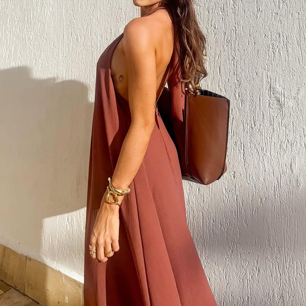 Women's Maxi Dress – Halterneck – Sleeveless – Airy Fit – Soft Breathable Fabric