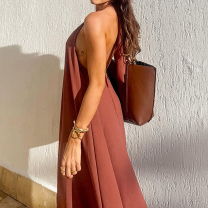 Women's Maxi Dress – Halterneck – Sleeveless – Airy Fit – Soft Breathable Fabric