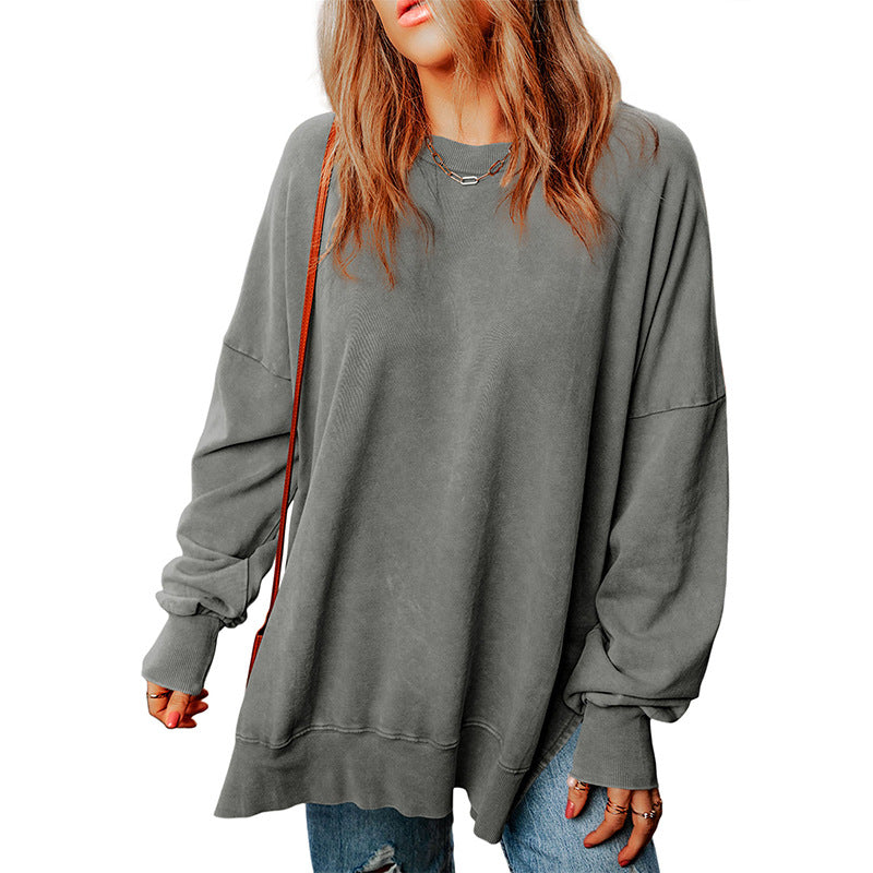 Women's Sweatshirt – Oversized Fit – Soft Cotton Blend – Ribbed Edges