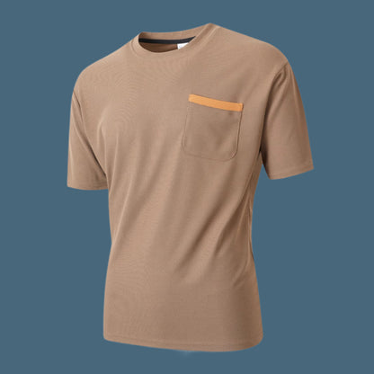 Men's T-shirt – Relaxed Fit – Short Sleeve – Chest Pocket – Breathable Design