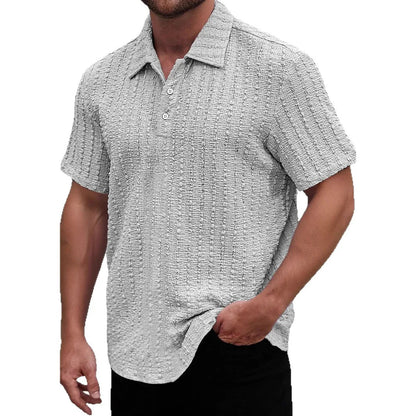 Men's Polo Shirt – Regular Fit – Textured Knit – Short Sleeve Breathable Design