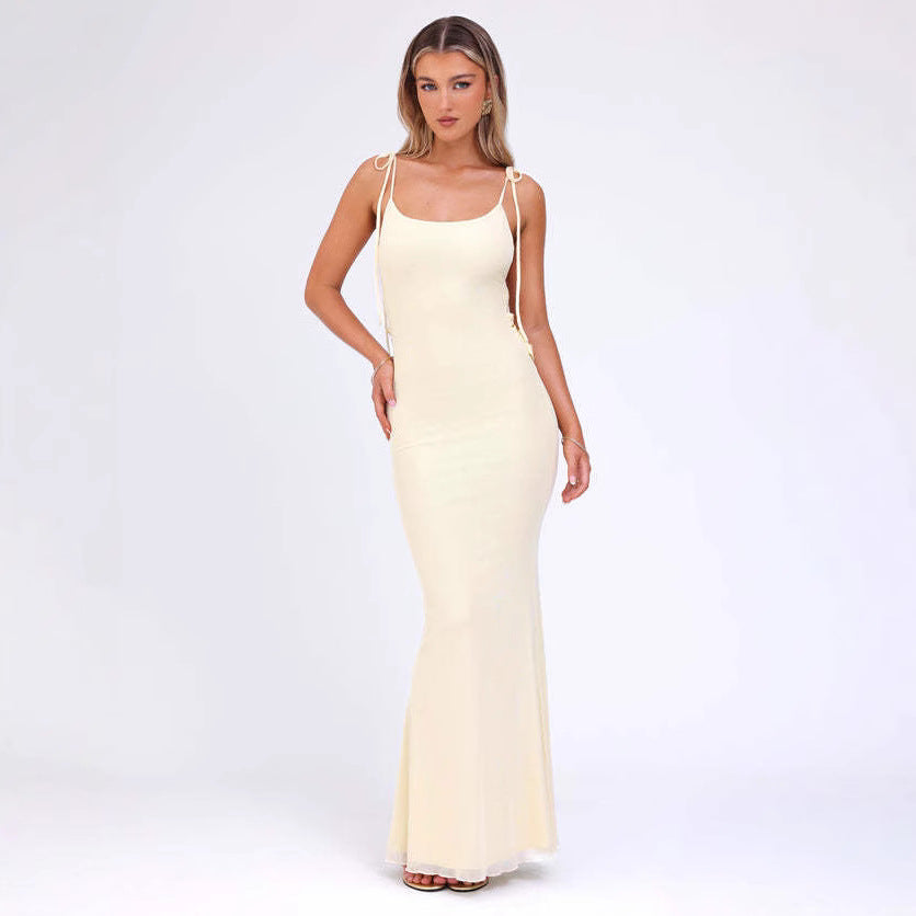 Dress for Women – Bodycon Fit – Adjustable Spaghetti Straps – Full Length