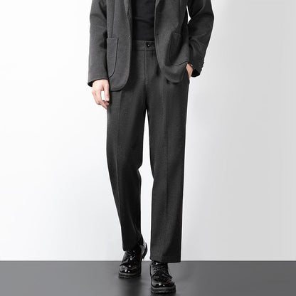 Men's Trousers – Wool Blend – Slim Fit – Full Length – Formal Cut
