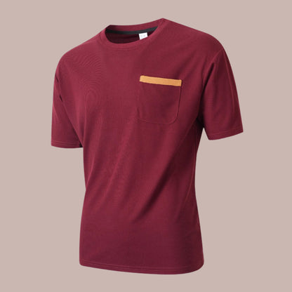 Men's T-shirt – Relaxed Fit – Short Sleeve – Chest Pocket – Breathable Design