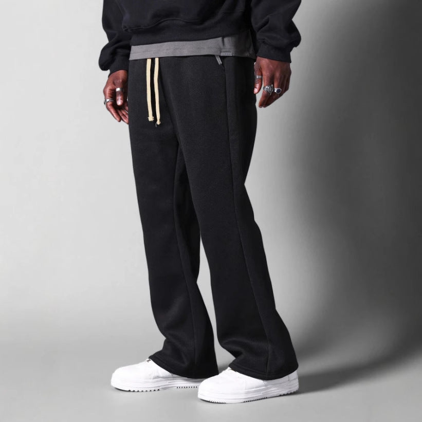 Men's Sweatpants – Cotton Fleece – Relaxed Flared Fit – Drawstring Closure – Minimalist