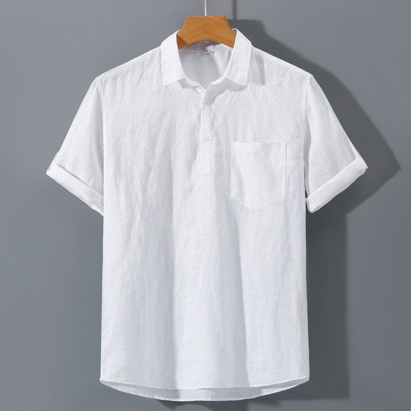 Men's Polo Shirt – Relaxed Fit – Short Sleeve – Natural Fibers – Chest Pocket