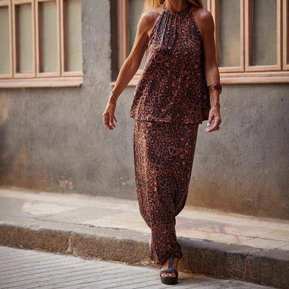 Women's Two-Piece Set – Halterneck Top and Long Skirt – Airy Cut – Soft Comfort